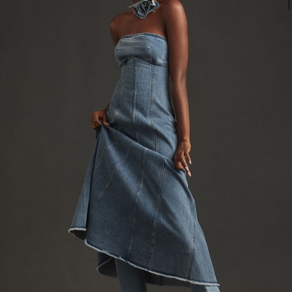 Anthropologie Dresses & Skirts - Pilcro by Anthropologie Blue Denim Midi Dress Size Medium